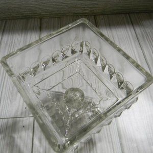 Vintage Jeanette Pressed Glass Wedding Box Candy Dish